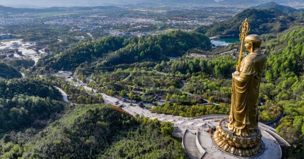 九華山地藏王菩薩道場鳥瞰全景